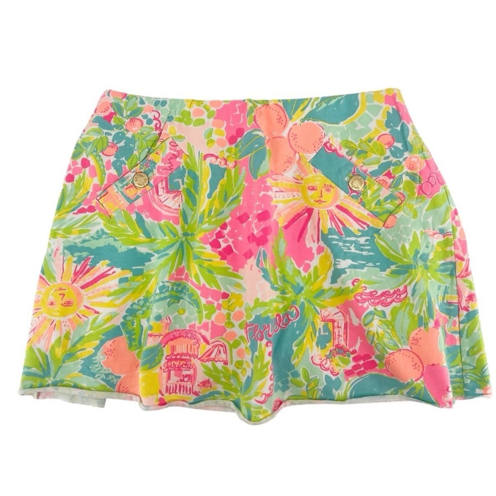 Lilly Pulitzer Women's Small Madison Skort Sunshine State Mind Florida Pink Blue